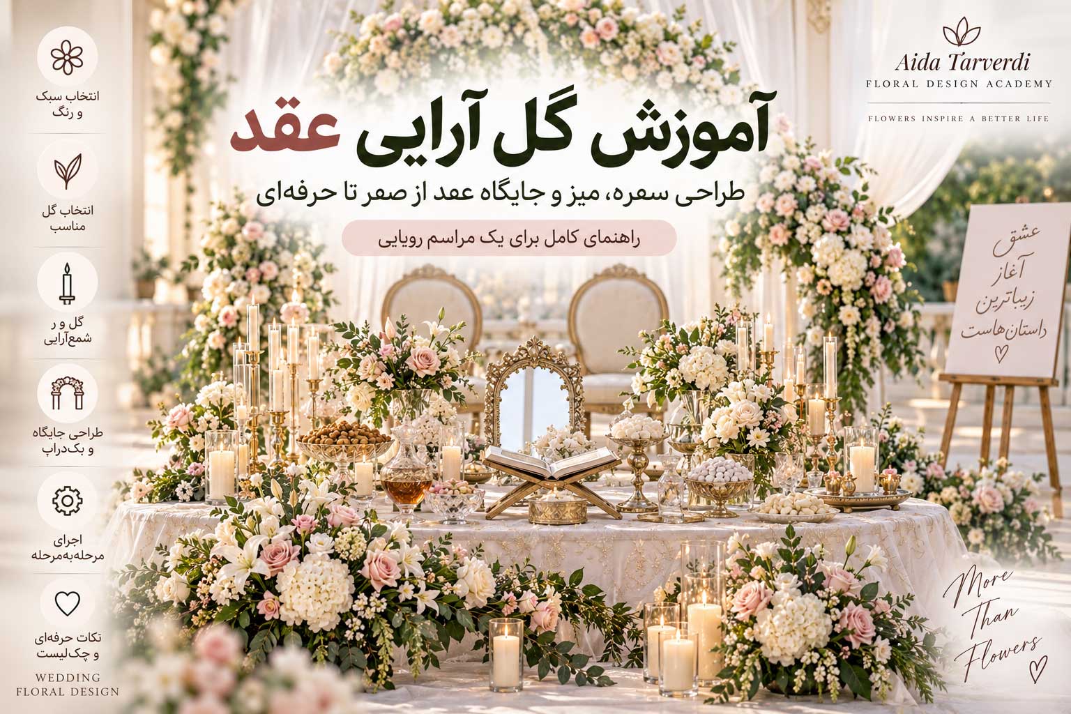 آموزش گل ارایی عقد