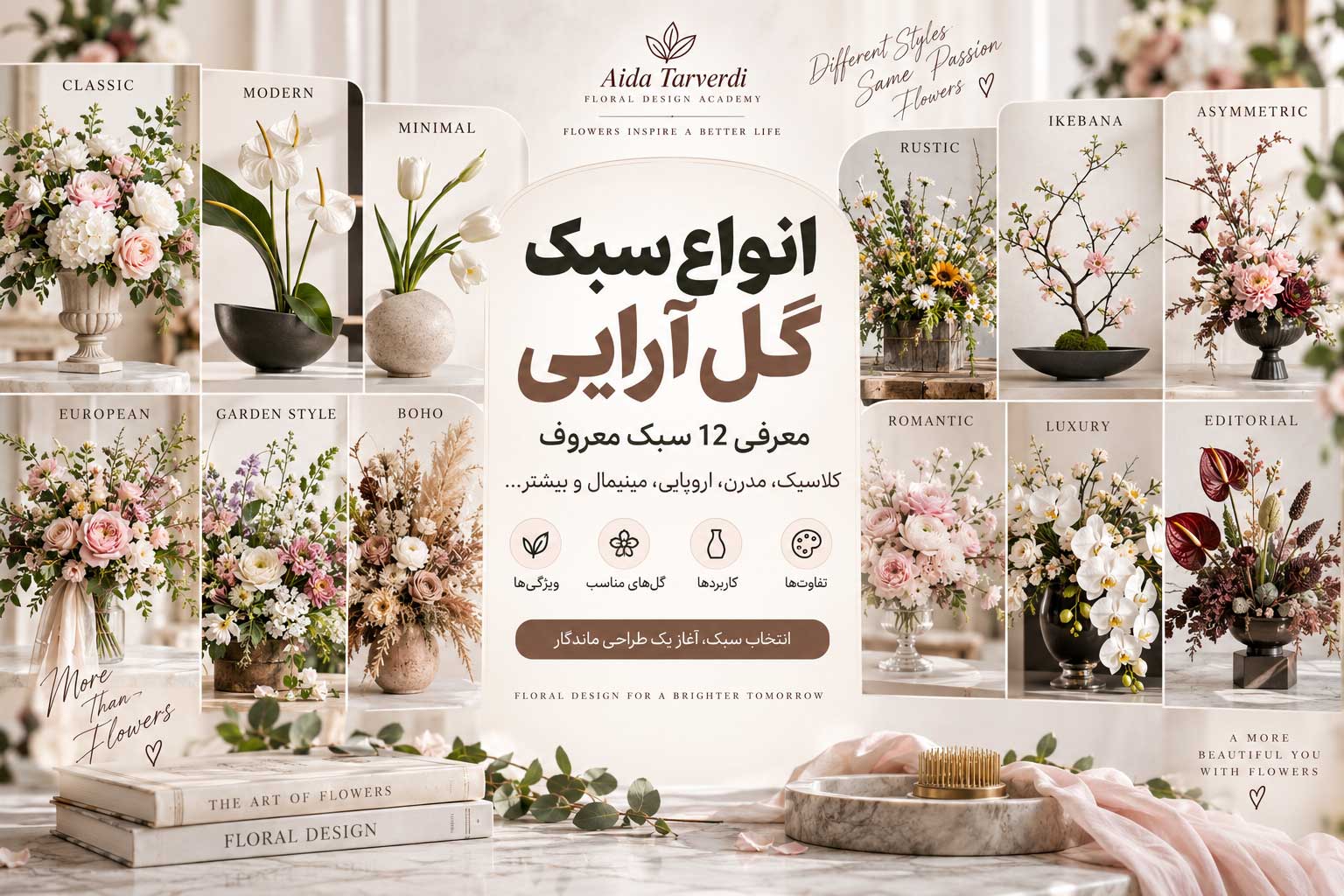 انواع سبک گل آرایی