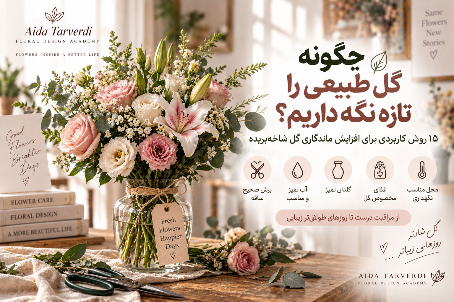 چگونه گل طبیعی را تازه نگه داریم؟